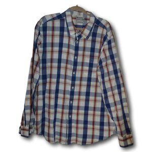 Lucky Brand Plaid Button Down Shirt XL 100% Cotton